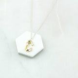 Sterling Silver Crystal Initial Letter Necklace