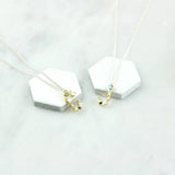 Sterling Silver Crystal Initial Letter Necklace