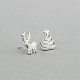 Reindeer And Christmas Tree Earrings