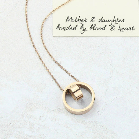 Mother and daughter circle shop necklace