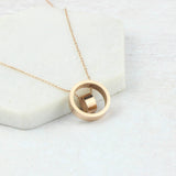 Rose Gold Mother And Daughter Circle Necklace