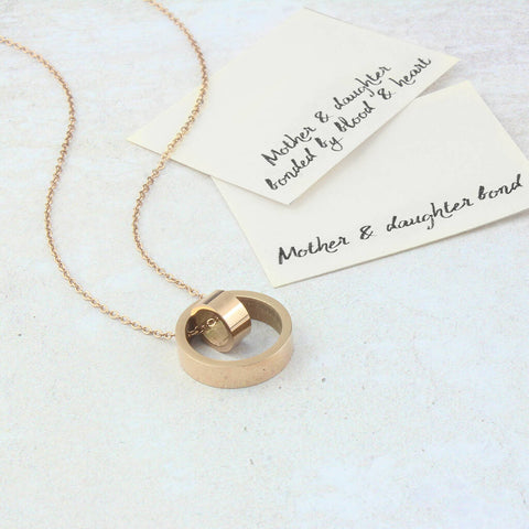 Rose Gold Mother And Daughter Circle Necklace