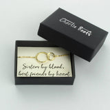 Sister Bond Gold Hammered Circle Bracelet