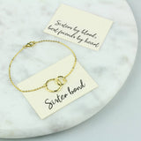 Sister Bond Gold Hammered Circle Bracelet