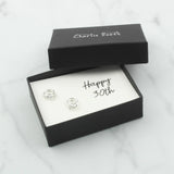 Sterling Silver 30th Birthday Circle Earrings