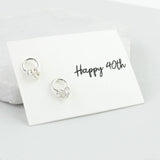 Sterling Silver 40th Birthday Circle Earrings