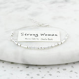 Strong Woman Sterling Silver Morse Code Chain Bracelet