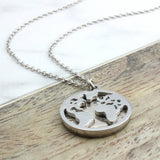 World Map Sixpence Necklace All Dates